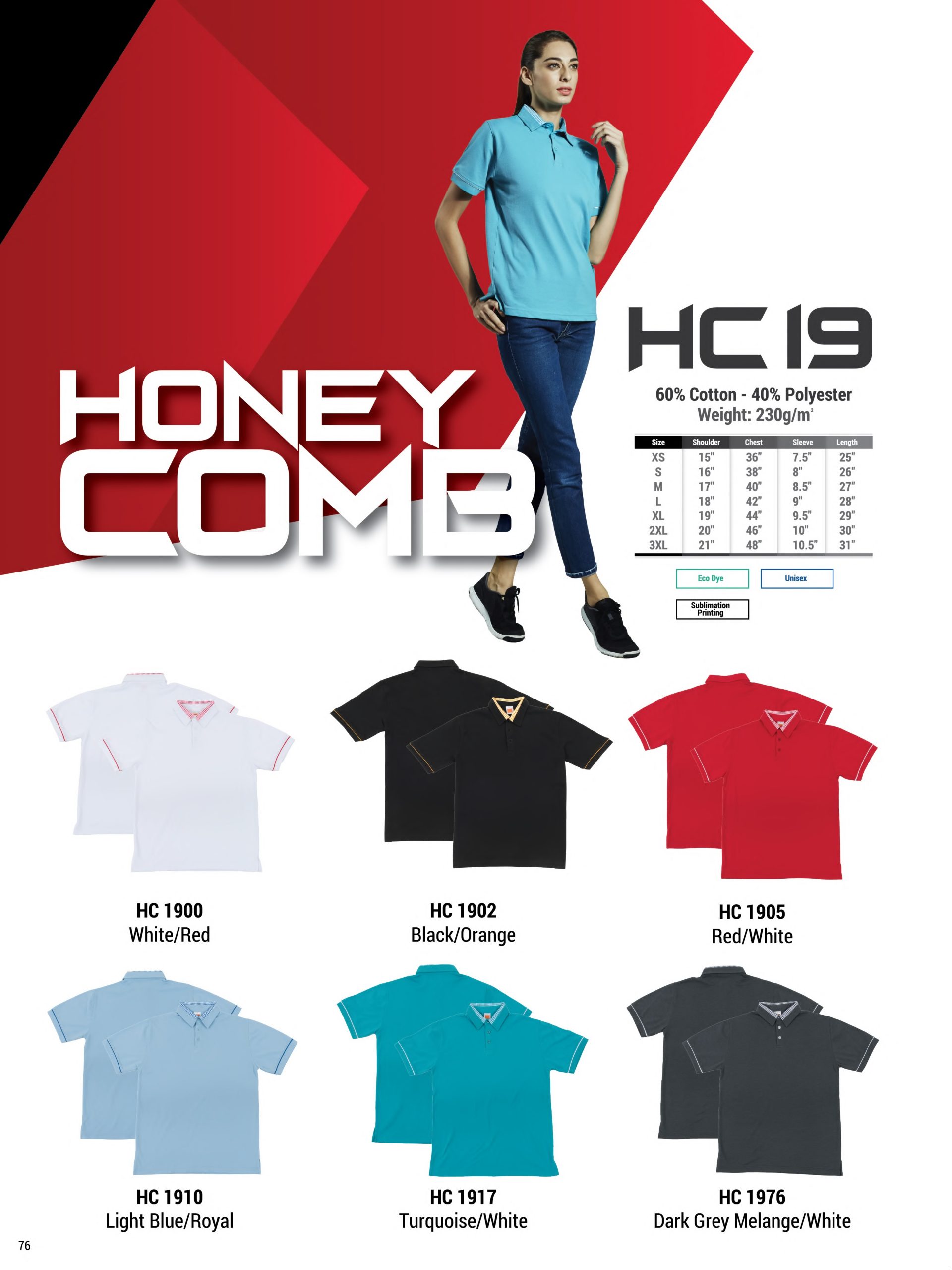 HC19 Honeycomb Polo T-Shirt
