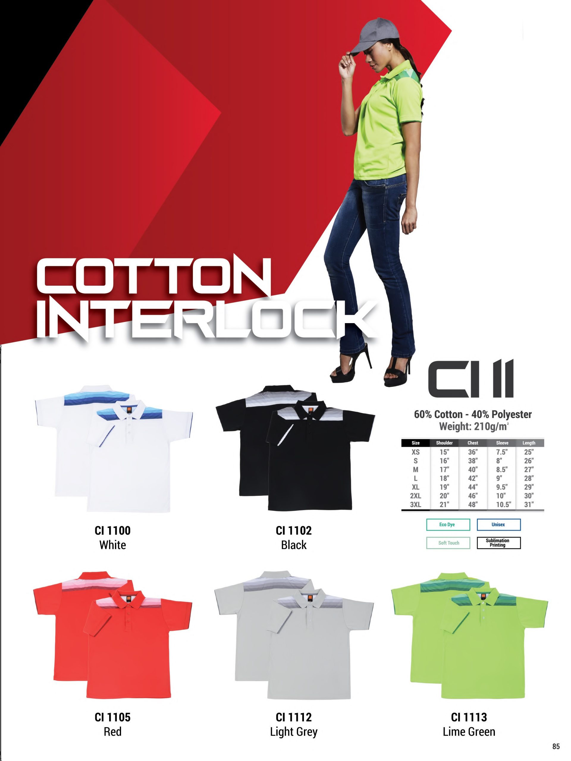 CI11 Cotton Interlock Polo T-Shirt