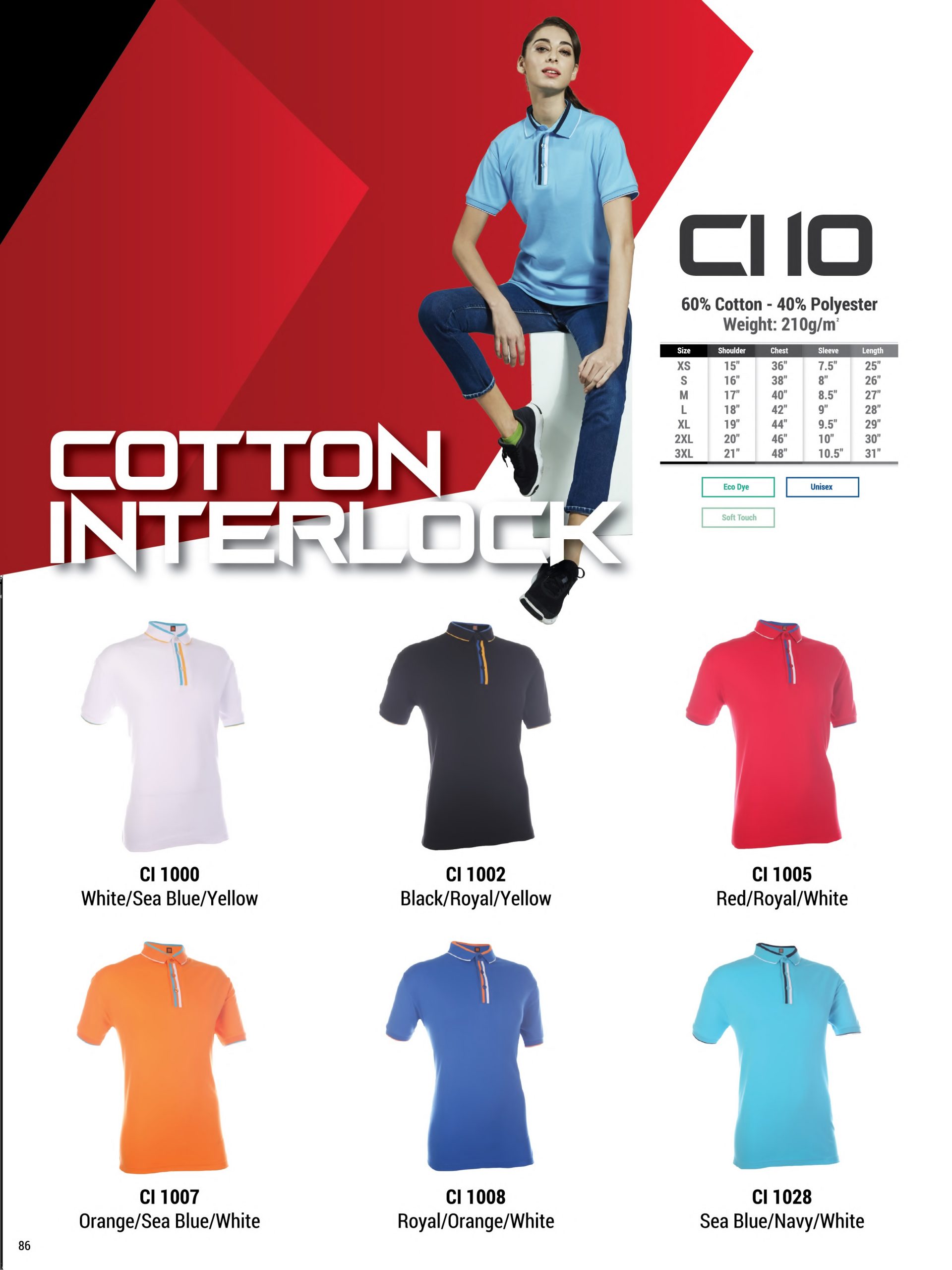 CI10 Cotton Interlock Polo T-Shirt